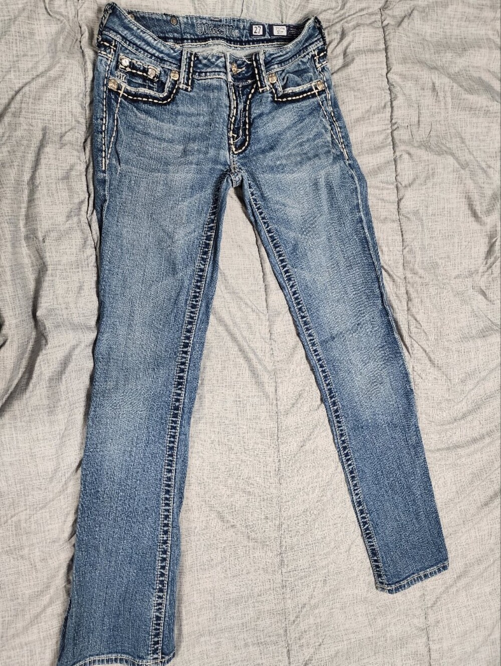 Miss Me Light Blue Distressed Skinny Jeans